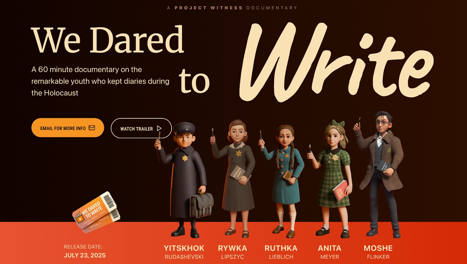 We Dared to Write — A New Kind of Holocaust Film Premieres July 23